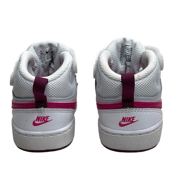 Nike Court Borough Mid 2 White and Pink Size 6C - Picture 3 of 5